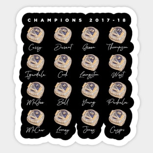 GSW Golden State Warriors Championship Rings 2017-2018 Season Basketball Vector Sticker